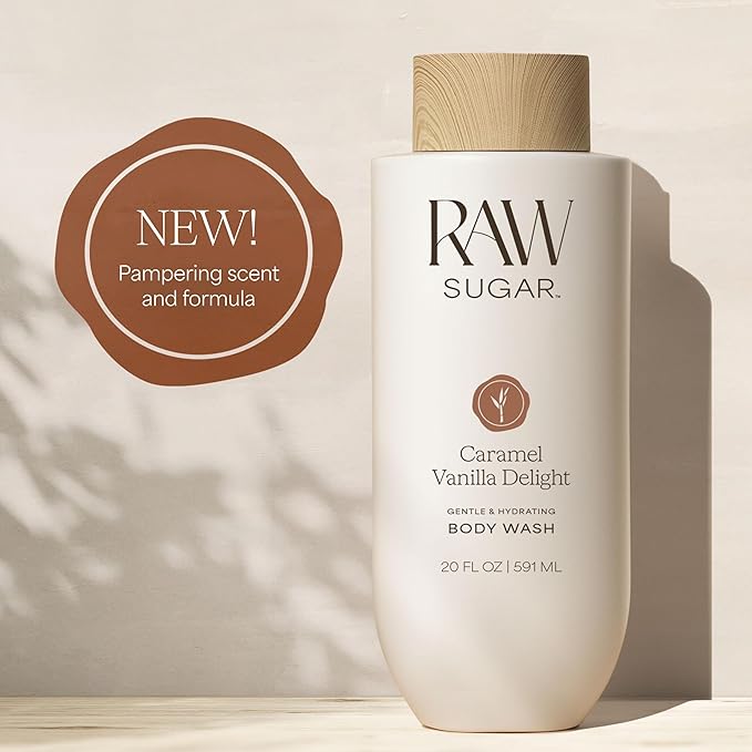 RAW SUGAR Body Wash, 20 fl oz, Caramel Vanilla Delight