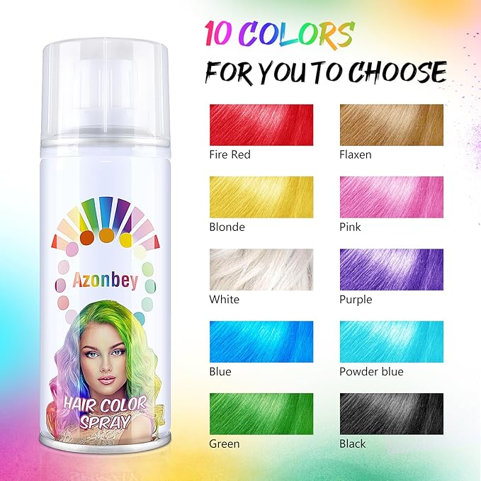Halloween Hair Spray,Temporary Hair Color Spray for Women Kids Men,Washable Hairspray,Colored Hair Spray,Color Hairspray for Halloween,Party,Cosplay,Christmas Day (Black)