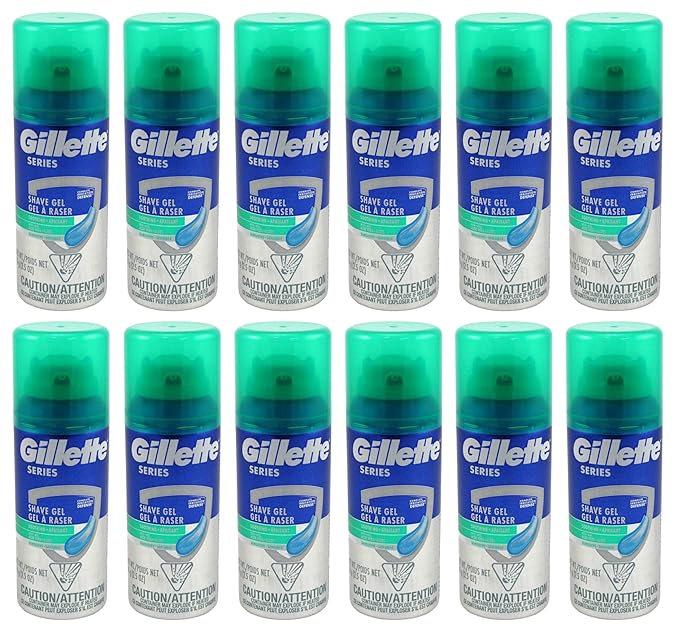 Gillette Series Shave Gel with Alo Vera Sensitive 2.5 Ounce(12 Pack)