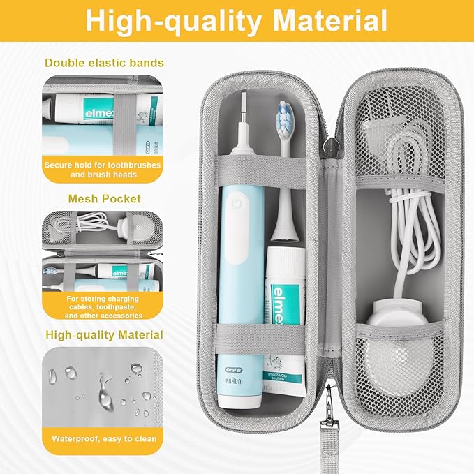 Toothbrush Travel Case for Oral B/Oral-B Pro 1000 1500 5000 7000 7500 9600 Electric Toothbrush, Portable Hard Protective Storage Bag