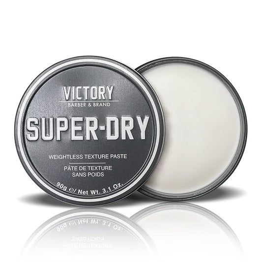 Victory Barber & Brand Super-Dry Men's Hair Paste | Oil-Free Texture Paste for Men with Oil Control, Natural Woodsy Scent, Matte Finish, and Hair Products Usage | 3.1 Ounce