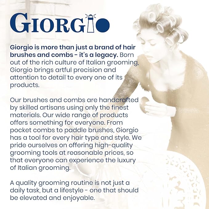 Giorgio G16 Fine Tooth and Wide Tooth Detangler Comb - Hair Comb for Men and for Women - Ideal as a Hair Styling Barber Comb and Detangler - Saw Cut and Handmade (Yellow Tokyo)