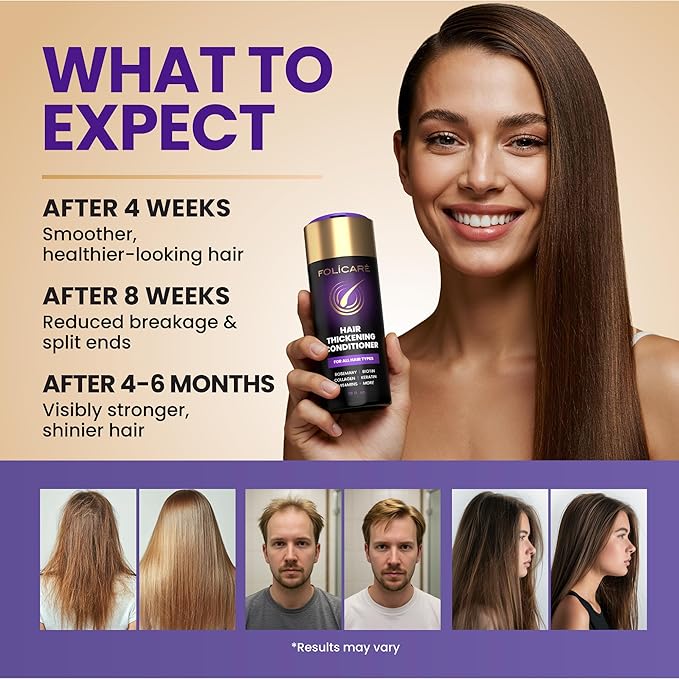 Thickening Hair Growth Conditioner For Women & Men, Biotin Conditioner, Intensive Repair for Thinning Damaged & Frizzy Hair, Split End Care, Sulfate & Paraben Free