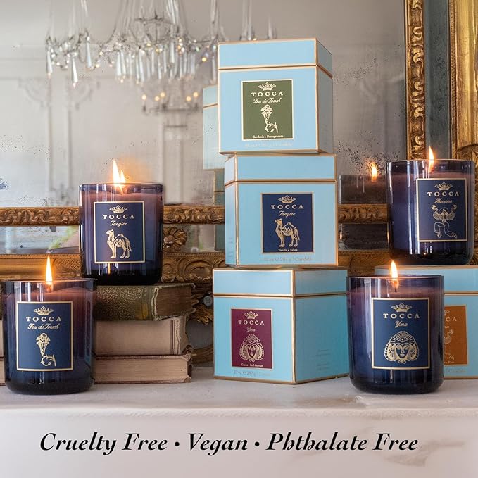 TOCCA St Tropez 10oz Candle - Provence Rose & Iris Root Scented, Hand Poured Soy-Wax Blend with 100% Cotton Wick, 60 Hour Burn Time