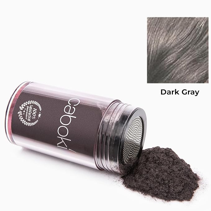 Caboki Hair Fibers for Thinning Hair – Natural Plant-Based Hair Powder for Men & Women – Instantly Thicker Fuller Looking Hair – Wind & Sweat Resistant – 30g, 90-Day Supply, Dark Gray