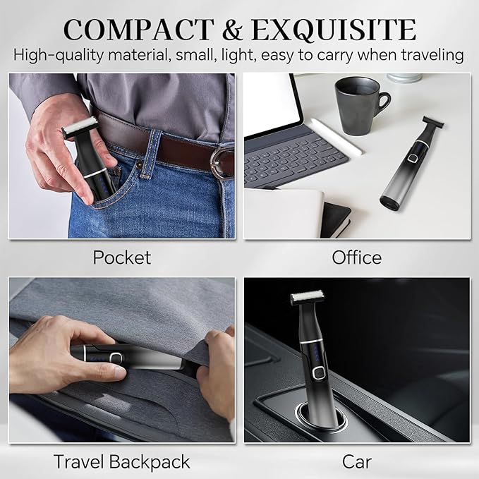 Nose Hair Trimmer for Men, 2025 Professiona Painless USB Rechargeable Eyebrow Trimmer, Waterproof Ear and Nose Hair Trimmer for Men Women, Facial Hair Remover with Adjustable Comb, Dual Edge Blades