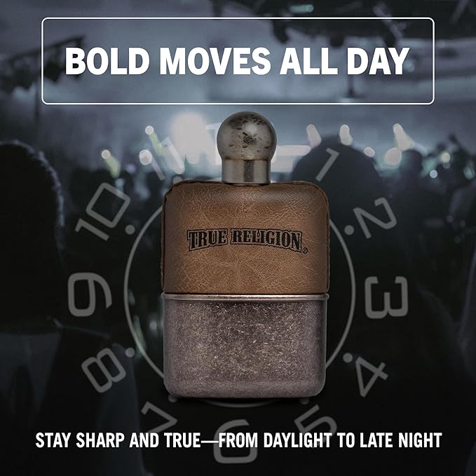 True Religion for Men Original Scent - Mens Cologne, Long Lasting Perfume, Men's Fragrance, Eau de Toilette Spray with Notes of Cardamom, Pepper & Cedarwood - 3.4 fl oz / 100 ml