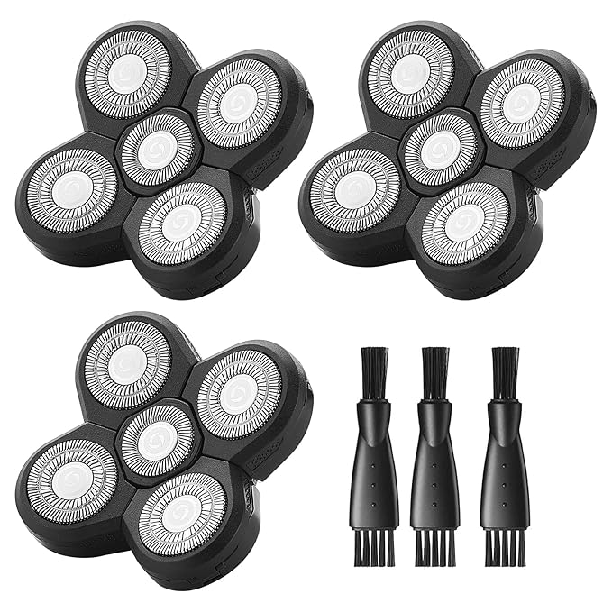3 Pack Shaver Replacement Blades For Fre*birds Bald Men Replacement Blades,Shavers Head with 3 Cleaning Brush