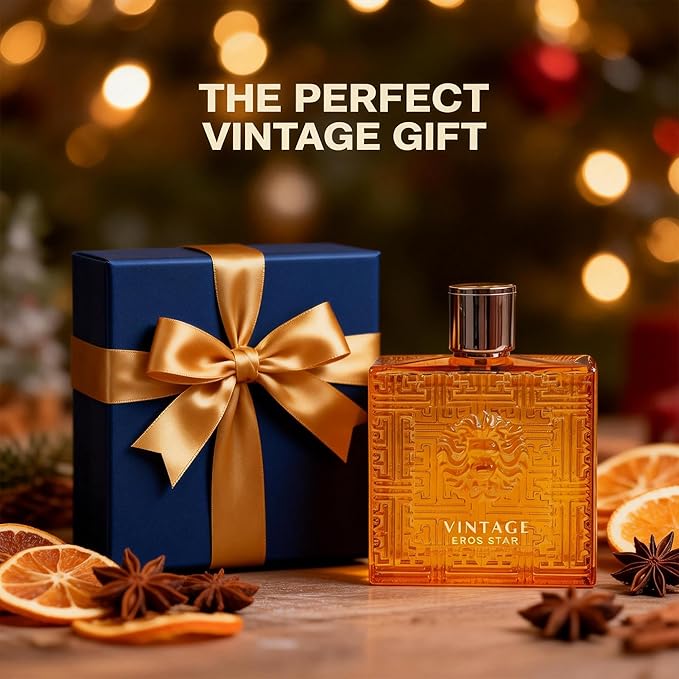 Vintage Heroes Star Men's Eau de Parfum 3.4 Fl Oz | Long Lasting Citrus Woody Fragrance | Cologne Gift For Daily Use