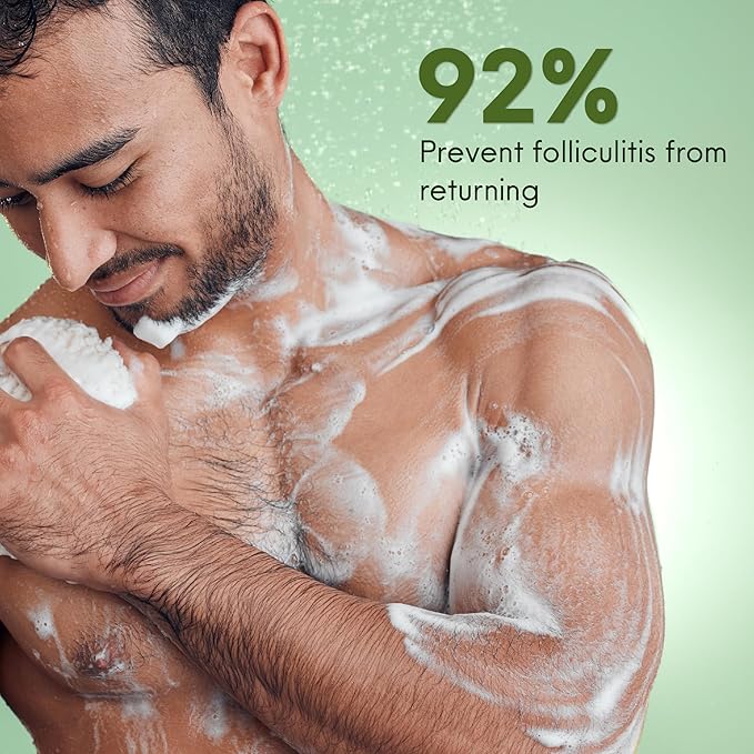 ABERA High-Performance Folliculitis Body Wash with Wild Bitter Melon Extract, BHA Shower Gel, Reduces Back Acne & Keratosis Pilaris, Folliculitis Treatment, Acne Body Wash for Sensitive Skin, 10.14 oz