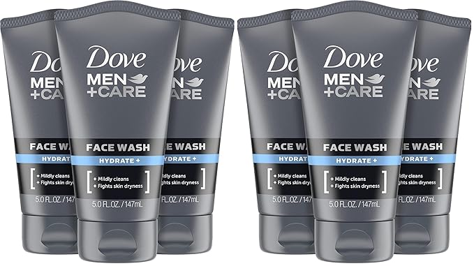 DOVE MEN + CARE Face Wash Hydrate Plus Skin Care,5 Oz,(Pack of 6)