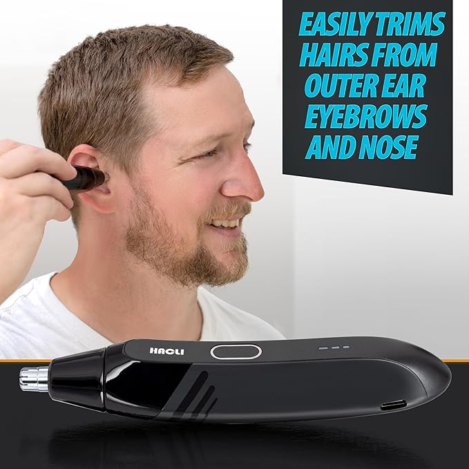 Nose Hair Trimmer for Men Women - Electric Nose Hair Clipper with Powerful 8000RPM Motor, IPX7 Waterproof Wet/Dry Use, Travel Lock, Portable Design USB Rechargeable