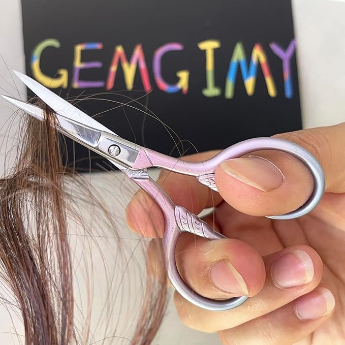 Beauty Scissors for Facial Hair Cutting, Eyebrow, Eyelash, Beard, Moustache - Multi-Functional Precision Trimming Tool for Grooming, Sewing, Embroidery, Crochet, Yarn & DIY Crafts 2 pcs 3.5 inch