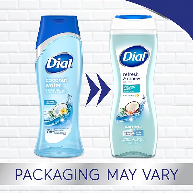 Dial Body Wash, Refresh & Renew Coconut Water, 32 fl oz (Pack of 2)