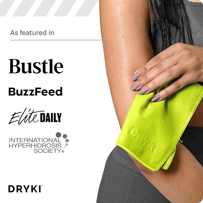 Sweat Absorbing Handkerchiefs - The Original Pocket-Sized Sweat Towels - Quick-Dry Microfiber Sweat Rags for Face, Hands, & Body - Men & Women - Gym, Sports, and Work (High-Vis Yellow: 5 Pack)