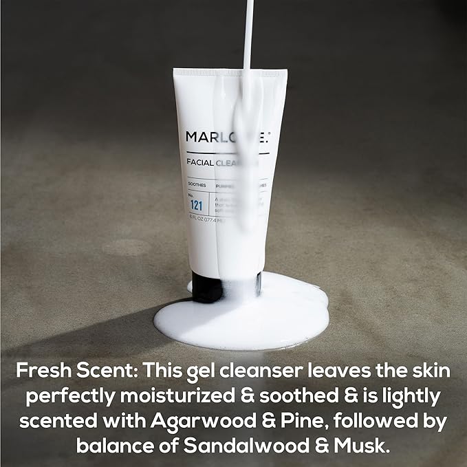 MARLOWE. Men's Face Wash & Scrub Bundle – Daily Cleanser with Natural Extracts + Exfoliating Formula with Fresh Woodsy Scent