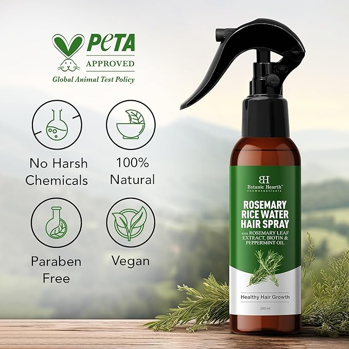 Botanic Hearth Rosemary Hair Growth Water Spray 6.8 fl oz – Korean Scalp Detox & Hydrating Hair Treatment for Thinning, Hair Regrowth Device Support, Anti-Itch & Anti-Flake, Sulfate & Paraben Free