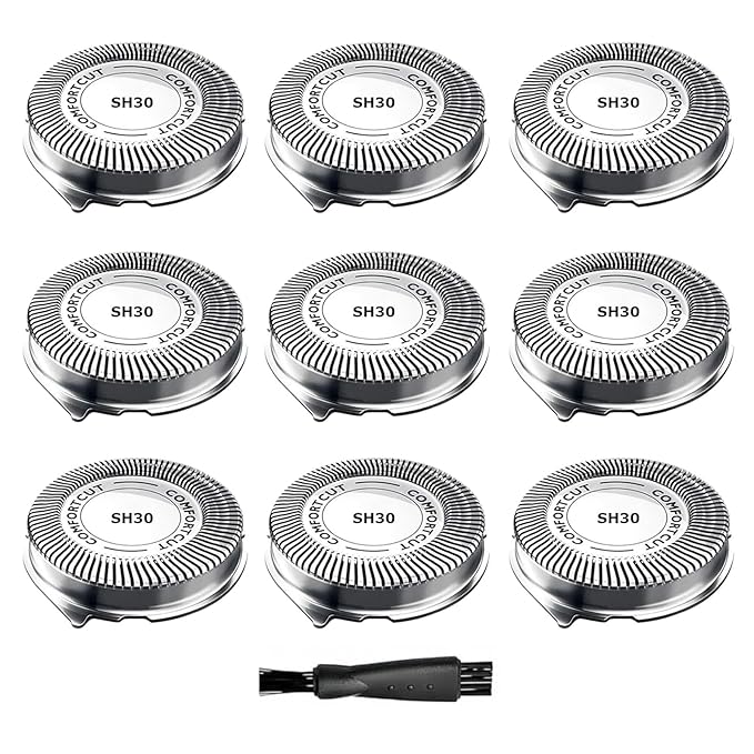 SH30 Replacement Heads Compatible with Philips Norelco 3000 Replacement Blades,Compatible with Norelco Series 3000 Replacement Heads,for 3000,2000, 1000 and S1560,3900,3600,2400 Etc Model 9-Pack