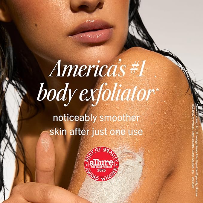 First Aid Beauty - KP Bump Eraser Body Scrub with 10% AHA, Keratosis Pilaris Skin Exfoliater with Glycolic and Lactic acids, Helps Reduce Chicken Skin Bumps, Safe for Sensitive Skin, 10 oz