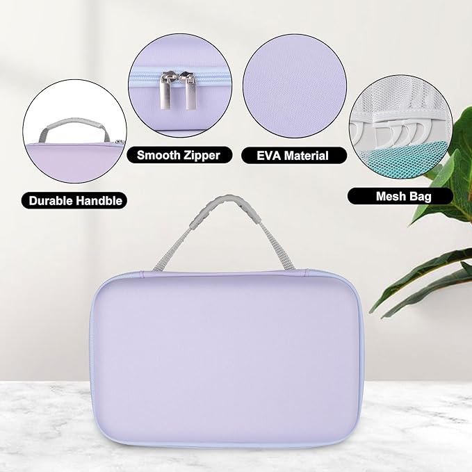 SMYV Water Flosser Travel Case, Portable Dental Oral Irrigator Travel Organizer, Hard Eva Storage Bag for Flosser, Electric Toothbrush, Toothpaset and Irrigator Accessories (Case Only) - Purple