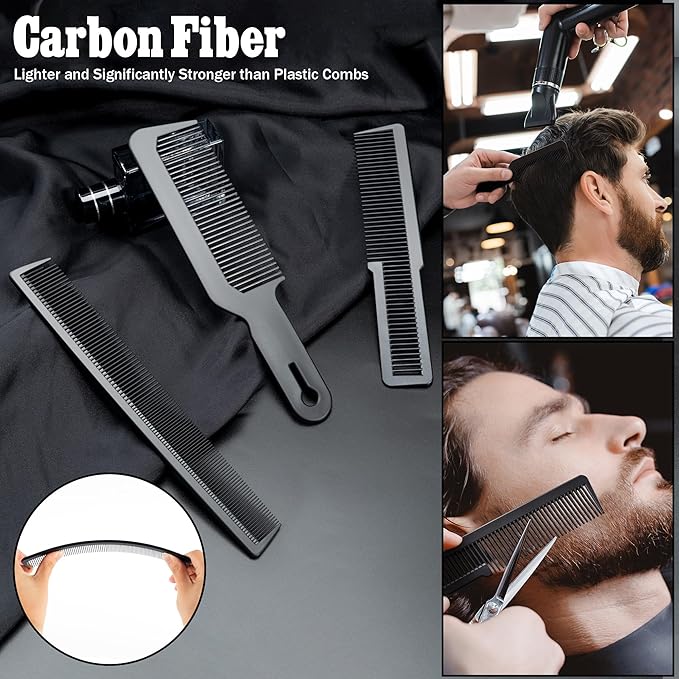 SALONSILK 9PCS Hair Brush & Styling Comb Set for Men, Professional Barber Tools for All Hair Types, Perfect for Styling, Grooming and Detangling