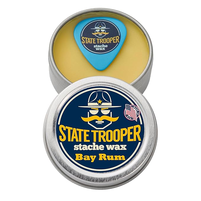 Mustache Wax - Medium Hold - Bay Rum Scent - One Ounce Tin