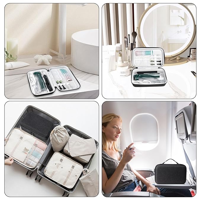 SMYV Water Flosser Travel Case, Portable Cordless Oral Irrigator Travel Organizer with Handle, Hard Eva Storage Bag for Flosser, Electric Toothbrush, Toothpaset and Irrigator Accessories (Black)