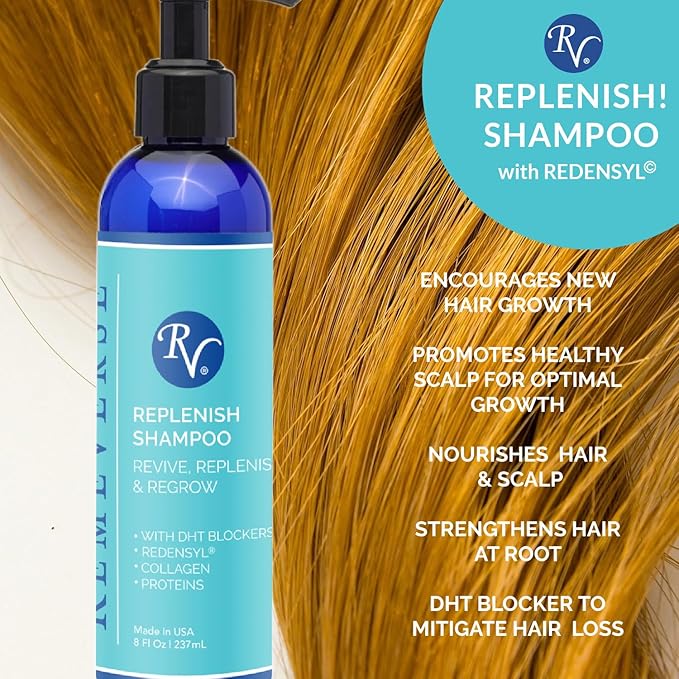 RemeVerse Replenishing Shampoo - Cleanses Scalp & Fortifies Follicle Strand with Redensyl, Infused with Biotin for Thinning Hair and Protein for Smooth Follicle Strand - Citrus Scent Shampoo 8 Fl Oz