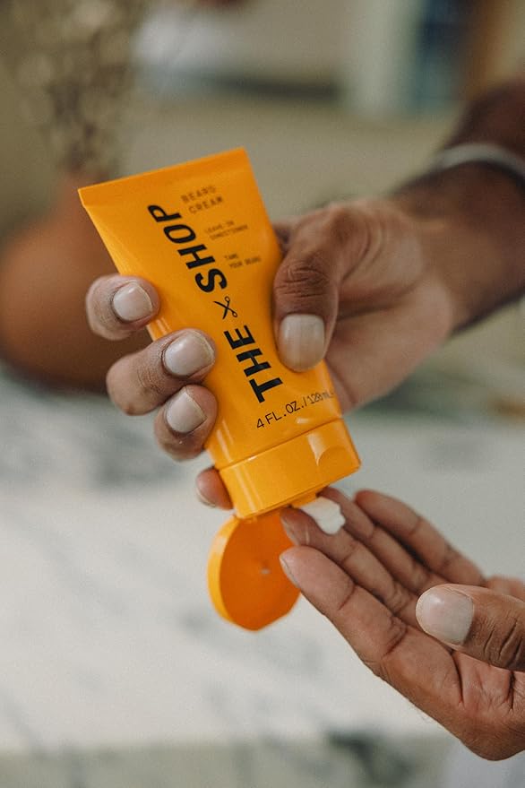 The Shop by LeBron James Men's Conditioning Beard Cream, Leave-In Moisturizer with Avocado Oil & Shea Butter, Softens, Hydrates & Tames Facial Hair, Lightweight & Non-Greasy, Eucalyptus Scent, 4 Fl Oz