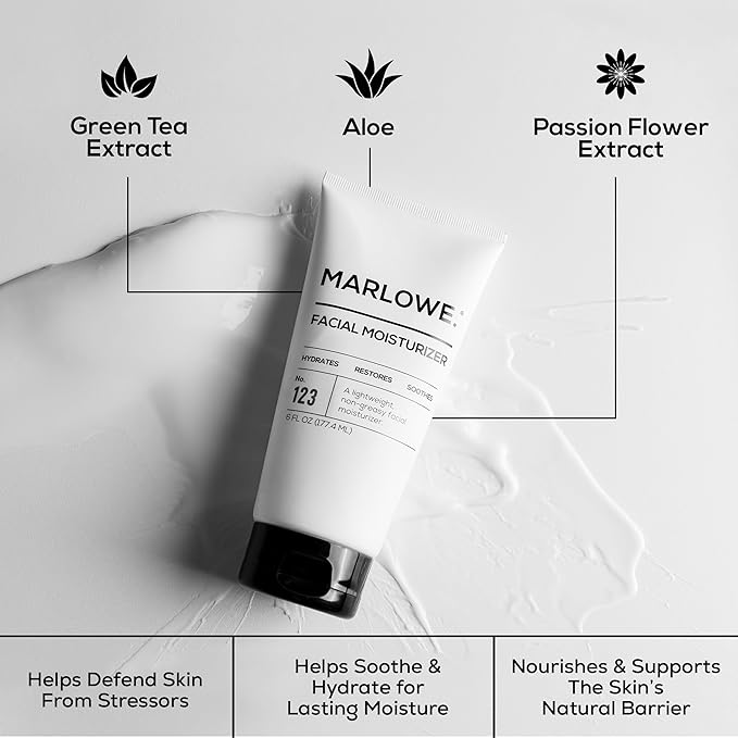 MARLOWE. Best Sellers Kit No. 203, Features Signature No. 102 Original Body Scrub Soap Bar, No. 121 Facial Cleanser & No. 123 Facial Moisturizer, Great Gift for Men