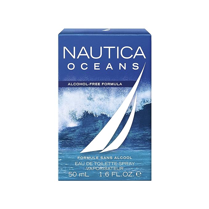 Nautica Oceans Eau de Toilette 1.6 fl oz (Pack of 1), Notes of Apple, Cyclamen, and Amberwood, Men's Fragrance, Long Lasting, Everyday Fragrance, Travel Size