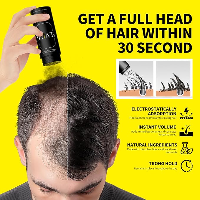 SEVICH Hair Fibers 2 Pack (2 x 100g) - Hair Building Fibers for Thinning Hair,Instant Thickening & Volumizing Powder for Men & Women, Value Bundle for Long-Lasting Use,Dark Brown