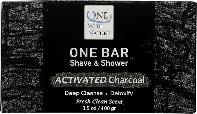 One Bar Shave & Shower Detox Activated Charcoal One With Nature 3.5 oz Bar Soap