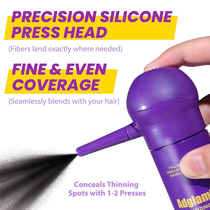 Hair Fibers for Thinning Hair, Hair Fibers with Spray Applicator Nozzle, Undetectable Finish for Hair & Beard, Long-lasting Hair Loss Concealer for Women & Men (Dark Brown, 30g)