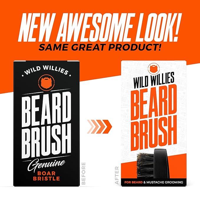 Wild Willies Natural Boar Bristle Brush for Hair & Beard - Multipurpose Boar Bristle Hair Brush for Grooming Slick Back Hair, Beard, and Mustache - Travel Size Beard & Hair Brush for Men
