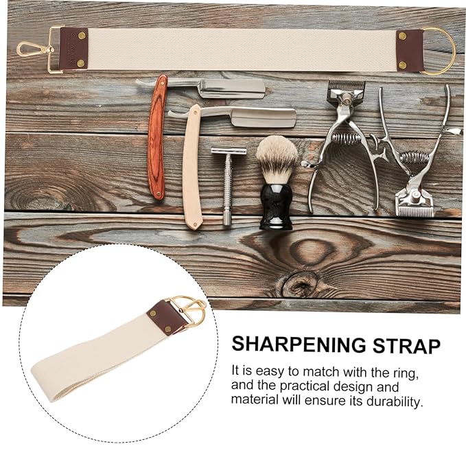 PartyKindom Portable Canvas Sharpening Strap for Razor Scissors Durable Barber Strop for Straight Razors Knives and Fine Edges Father Day Gift