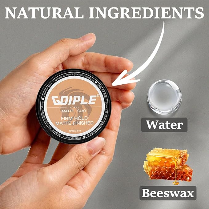 Hair Styling Clay for Men Firm Hold - Matte Finish Hair Clay Hair Paste Water Based Matte Texture Pomade Mens Hair Products - Hair Paste Clay Pomade Ideal for All Men's Hair Types 3.5oz (2PCS)