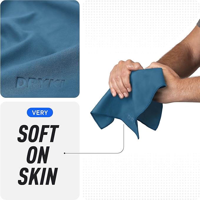Pocket-Sized Sweat Towels - The Original Sweat Absorbing Handkerchiefs - Quick-Dry Microfiber Sweat Rags for Face, Hands, & Body - Men & Women - Gym, Sports, and Work (Blue: 5 Pack)