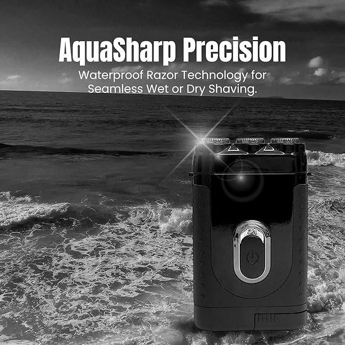Tacshaver Rotary Electric Razor for Men - Rotary Electric Shavers for Body Hair Trimmer - Waterproof & Rechargeable Beard Trimmer - Personal Care Hair Razor & Bald Head Shaver for Mens Grooming Kit