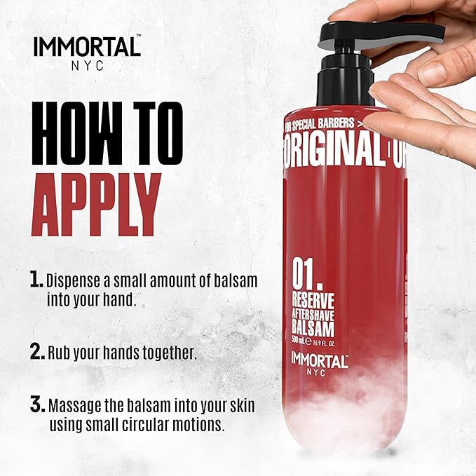 Immortal NYC Reserve 01, Aftershave Balm for Men- Moisturizing & Soothing Formula After Shaving- Spicy Floral Aftershave For Men- 17 oz