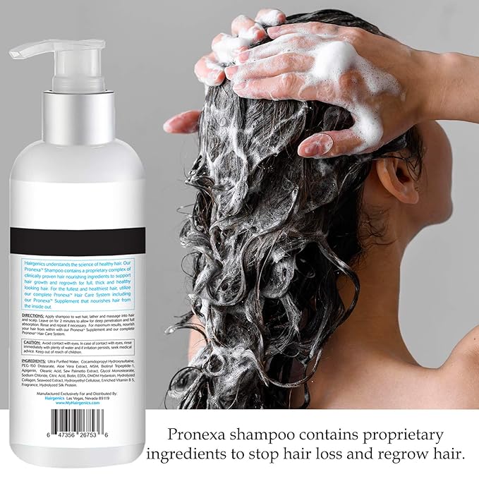 Hairgenics Pronexa Clinical Strength Hair Growth & Regrowth Therapy Hair Loss Shampoo With Biotin, Collagen, and DHT Blockers for Thinning Hair, 8 fl. oz.