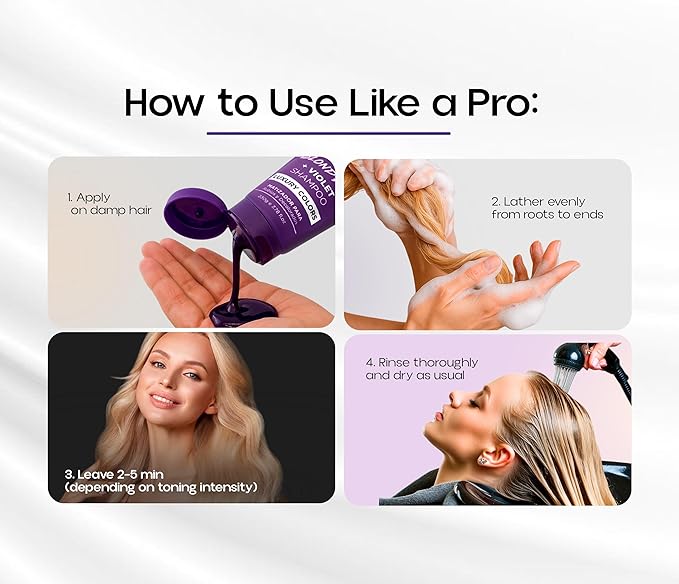 Professional Purple Shampoo Blond Art + Violet – Shampoo for Blondes with Highlighted, Bleached & Gray Hair – Intense Purple Toning for Blonde Hair Care and Color Balance – 7.78 Fl oz Tube