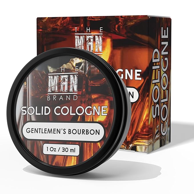 Solid Cologne Men's Gentlemen's Bourbon Scent, Wax Bourbon Fragrance for men, Solid Perfume with Bourbon Scent for men (1 Ounce, Gentlemen's Bourbon Mens Cologne Balm)