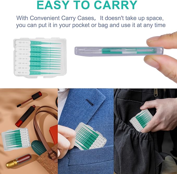 Dental Floss Picks Comfort Soft,Disposable Interdental Brushes for Teeth Cleaning Tools,Easy to Use Dental Picks with Convenient Carry Case
