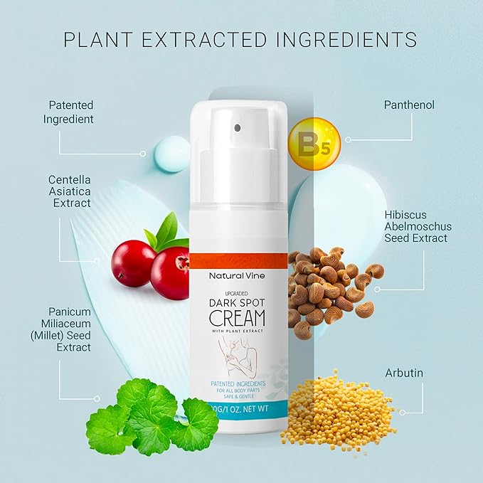 Natural Vine Dark Spot Corrector Cream: Dark Spot Remover for Body in 4-8 Weeks - Instant Concealing & Age Brown Sun Faded Spot Remover Melasma Freckles Correcting with Niacinamide, 1 OZ/30g