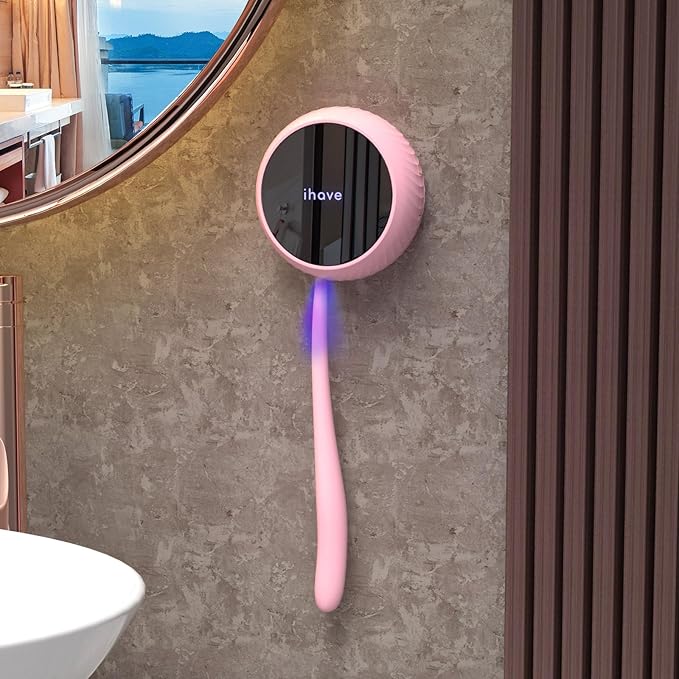 iHave Toothbrush Sanitizer Holder: Auto-Cycle UV Disinfection & Magnetic Wall-Mount for Manual & Electric Brushes | Portable Toothbrush Holders for Home & Apartment,Bathroom Decor & Travel Essential
