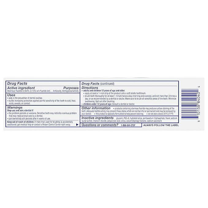 Sensodyne Repair and Protect Mint Toothpaste, Toothpaste for Sensitive Teeth and Cavity Prevention, 3.4 oz