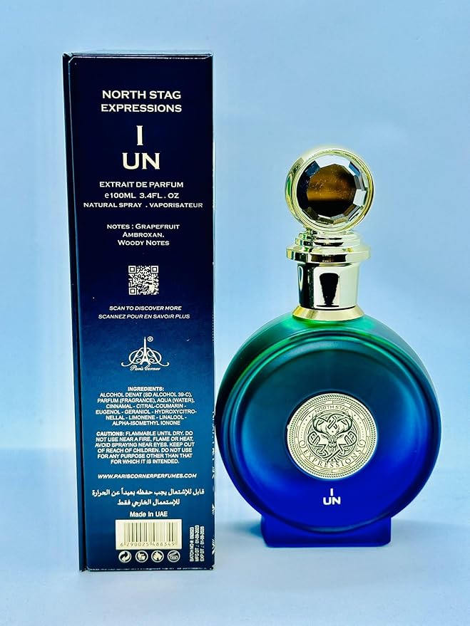 Paris Corner | North Stag Expressions I UN Extrait de Parfum 100ml | Luxury Perfume for Men | Bold & Sophisticated Scent with Pineapple, Cucumber, Patchouli, Musk & Vanilla | Premium Perfume Spray