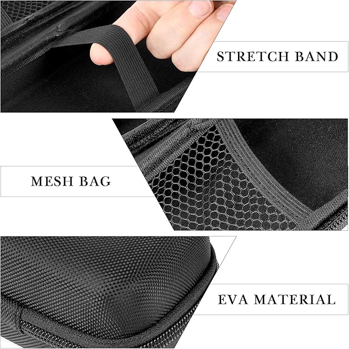 Linkidea Hard Shell Safety Razor Travel Case, Men's Electric Shaver Storage Box, Electric Shaving Accessories Organizer Compatible with Philips S2, S3 Series, Remington, MAX-T (Black)