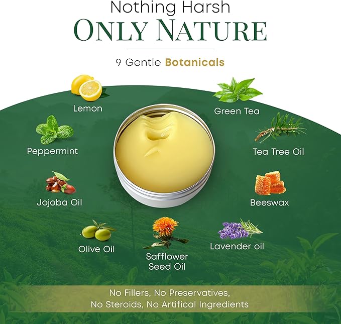 Tea Tree Oil Balm, Itchy Skin Relief for Soothing Rashes, Jock Itch, Athlete’s Foot, Folliculitis, Bug Bites. Natural Formula for Dry Sensitive Skin | Safe for All Ages 1pack